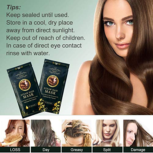 Hair Mask, Mascarilla Hidratante Cabello, Máscara para pelo, Cabello Mascarillas, mascara de cabello Profesional, Reparación Profunda reconstructor instantáneo para cabello dañado, 35gx2