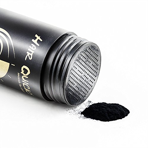 Hair Quicky® Premium Hair Fibers, fibras de pelo, construcción de pelo espesante de cabello, en caso de alopecia calvicie caída del pelo o cabello ralo, natural queratina | 28g | negro