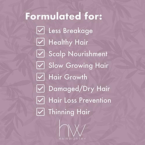 Hairworthy – Acción rápida crecimiento del cabello masticables Vitaminas. Suplemento Natural para el pelo largo con aceite de coco, Biotina y Ácido Fólico.
