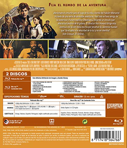 Han Solo: Una historia de Star Wars (Edición remasterizada) 2 discos (película + extras) [Blu-ray]