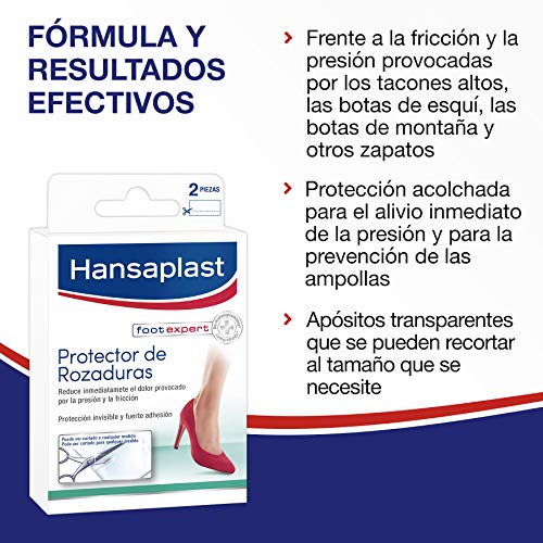 Hansaplast Protector de rozaduras, apósitos adhesivos para un alivio inmediato del dolor, tiritas transparentes anti rozaduras y anti ampollas, 1 x 2 unidades