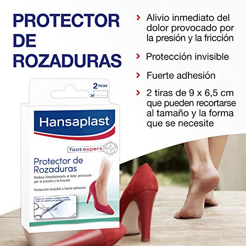 Hansaplast Protector de rozaduras, apósitos adhesivos para un alivio inmediato del dolor, tiritas transparentes anti rozaduras y anti ampollas, 1 x 2 unidades