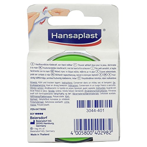 Hansaplast Sensitive - Tiritas de fijación (5 m x 2,5 cm, 1 unidad)