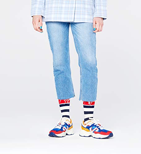 Happy Socks Stripe Sock, Calcetines Unisex adulto, Multicolor (Multi Rot 045), 36-40