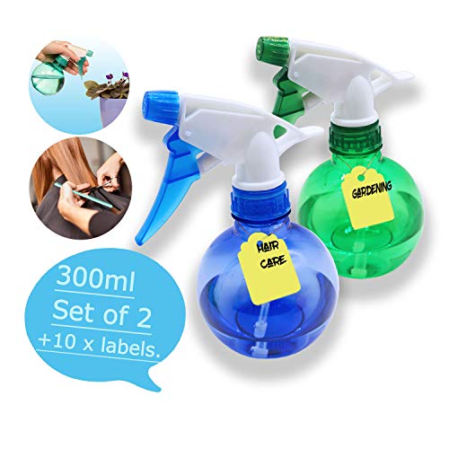 Happylohas Botella Spray Pulverizador, Botella de Spray Vacías Plástico, para Maquillaje, Perfume, Prueba, de Viaje (2X300ml-C)
