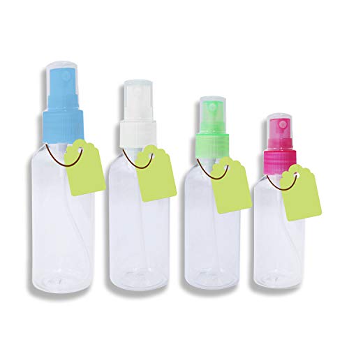 Happylohas Botella Spray Pulverizador, Botella de Spray Vacías Plástico, para Maquillaje, Perfume, Prueba, de Viaje (4X60-120-B)