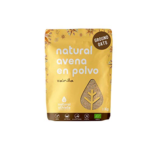 Harina de Avena BIO Sabor Vainilla Natural Athlete, Sin Azúcar, Sin Aditivos, Sin Gluten -1KG
