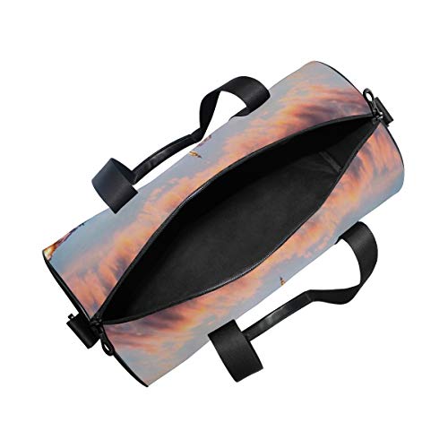 HARXISE Krk Impresionante Noche Paisaje urbano Ciudad Vrbnik Costa dramática Parques Croacia Kvarner Mediterráneo Ba，Bolsa de equipaje de viaje Deporte Lienzo ligero Equipaje de fitness Desmontable