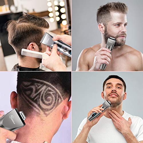 HATTEKER Cortapelos Hombre Maquina de Cortar el Pelo Cortadora de Pelo Barbero Electric Recortador de Barba y Precisión Waterproof