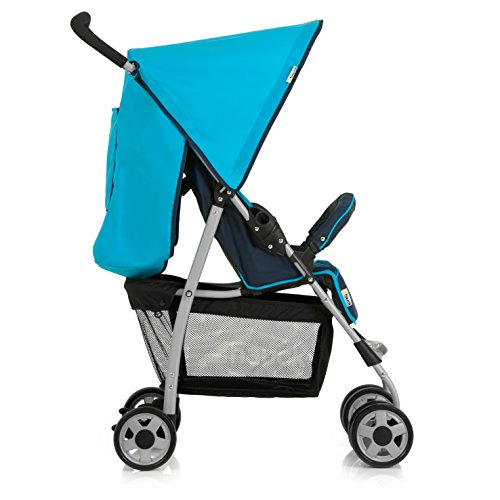 Hauck Sport Silla de paseo ligera y practica para bebes de 0 meses hasta 15 kg, sistema de arnés de 5 puntos, respaldo reclinable, plegable, Azul (Moonlight Capri)