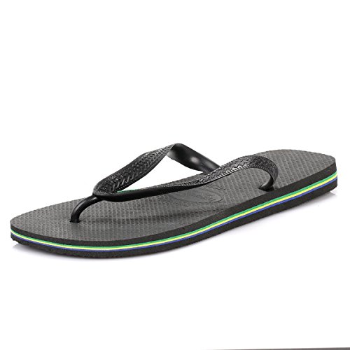 Havaianas Brasil Chanclas Unisex Adulto, Negro (Black 0090), 47/48 EU