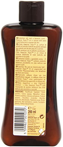 Hawaiian Tropic Tanning Oil SPF 0 - Aceite Bronceador Solar Sin Protección, Fragancia Tropical, 200 ml