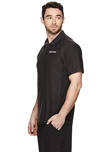 HEAD Men's Icon Polyester Training Workout & Tennis Polo - Short Sleeve Activewear Shirt