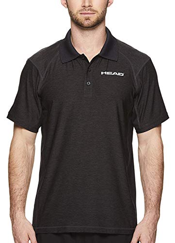 HEAD Men's Icon Polyester Training Workout & Tennis Polo - Short Sleeve Activewear Shirt