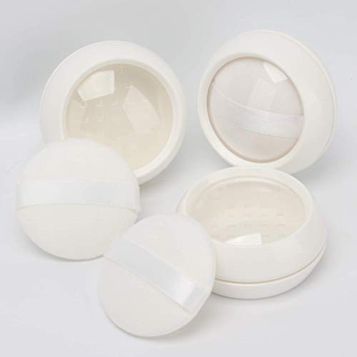 Healifty 3 Piezas Caja de Plástico Transparente Vacío Rellenable Recambio Portátil Contenedor de Polvo de Maquillaje para Talco de Bebés Polvo de Suelto