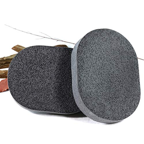 Healifty esponja de maquillaje Lavar la cara Esponja Limpieza facial Esponja de carbón de bambú Removedor de maquillaje de moda Almohadilla comprimida Puff en polvo (Negro)