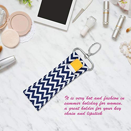 HEEPDD Llavero con Soporte para lápiz Labial, sostenedor de bálsamo para Labios con Forma de Onda Llavero con Bolsa de lápiz con Clip Accesorios de Viaje para Madres Niñas