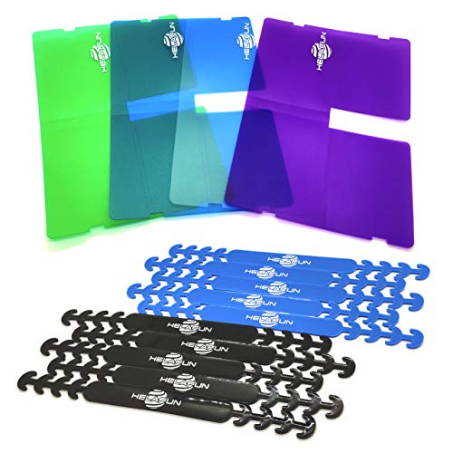HELAFUN - 14 Piezas - 10 Salvaorejas, Extensores o Sujeta Mascarillas en azul y negro, adiós al dolor de orejas, incluye 4 fundas de bolsillo para guardar tu mascarilla de forma segura.
