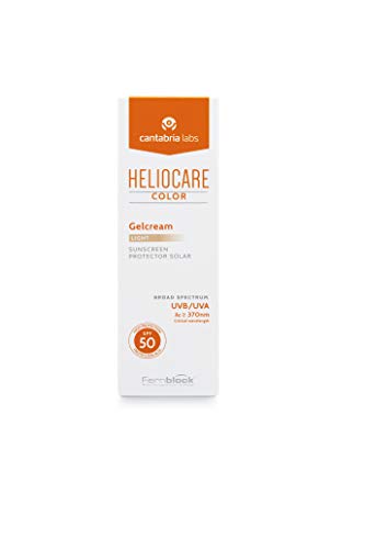 Heliocare Color Gelcream SPF 50 - Fotoprotección Avanzada con Color, Fluido Hidratante en Textura Gel, Acabado Natural, Pieles Normales y Secas, Tono Light, 50ml (8470001638151)
