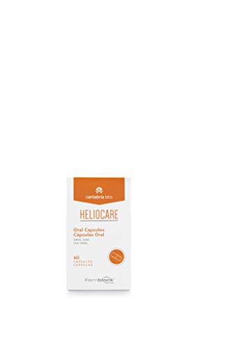 Heliocare Oral Cápsulas - Fotoprotección desde el Interior, Aumenta la Resistencia de la Piel al Sol, Acelera un Bronceado Natural y Homogéneo, 60 cápsulas, 60 Unidad
