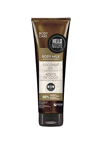 Hello Nature Bálsamo De Aceite De Coco Coconut Oil Body Balm Hidrata y humecta la piel en profundidad 250 ml