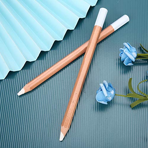 HelloCreate 2 lápices de carbón blanco, lápiz de madera profesional para dibujar artículos de papelería arte suministros para usar en la confección de patrones de ropa