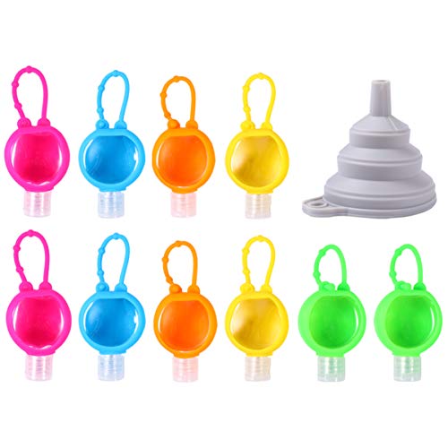 Hemoton 10Pcs 30Ml Botella de Desinfectante de Manos para Niños Vacío Recargable Mini Soporte de Perfume Estuche Líquido Llavero Portadores de Loción de Manos a Prueba de Fugas Limpiador