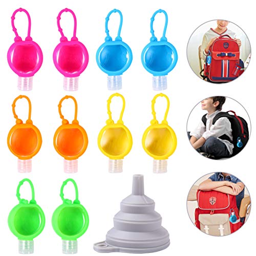 Hemoton 10Pcs 30Ml Botella de Desinfectante de Manos para Niños Vacío Recargable Mini Soporte de Perfume Estuche Líquido Llavero Portadores de Loción de Manos a Prueba de Fugas Limpiador