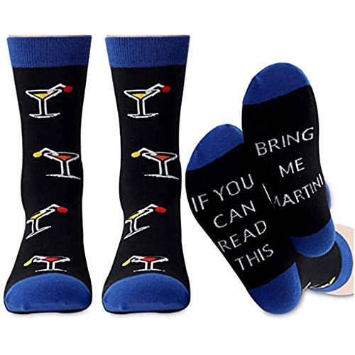 Henan Funny Saying If You Can Read This Crew Socks Martini Wine Cotton Medias Regalos