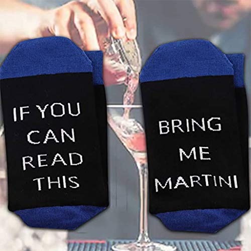 Henan Funny Saying If You Can Read This Crew Socks Martini Wine Cotton Medias Regalos