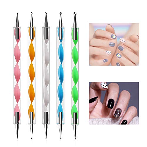 HEPAZ Nail Art Design Kit,83 Piezas Nail Art Kit Herramientas,15pcs Pinceles 30pcs Rollos de Cintas Adhesivas Uñas,5pcs de Lápiz de Punto