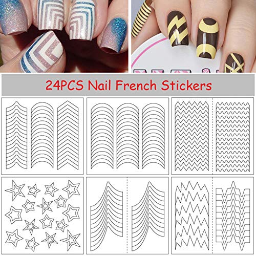 HEPAZ Nail Art Design Kit,83 Piezas Nail Art Kit Herramientas,15pcs Pinceles 30pcs Rollos de Cintas Adhesivas Uñas,5pcs de Lápiz de Punto