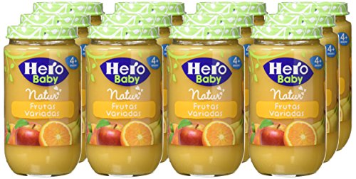 Hero Baby - Infantil Frutas Variadas. A Partir De 4 Meses. Sin gluten 235 gr - Pack de 12 (Total 2820 gr)