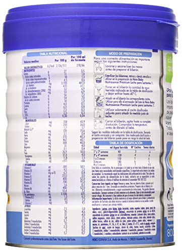 Hero Baby Nutrasense Premium 1 - Leche de Inicio en Polvo para Bebés hasta los 6 Meses, Crecimiento y Desarrollo - Pack de 2 x 800g