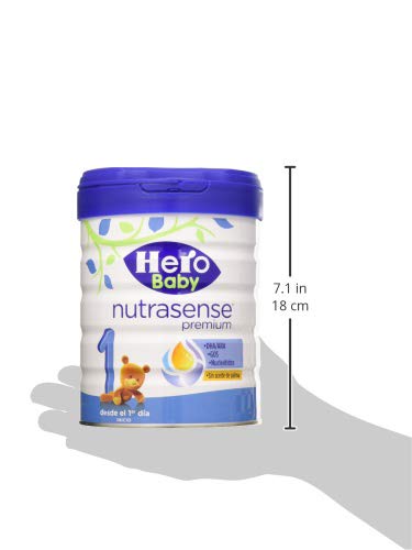 Hero Baby Nutrasense Premium 1 - Leche de Inicio en Polvo para Bebés hasta los 6 Meses, Crecimiento y Desarrollo - Pack de 2 x 800g