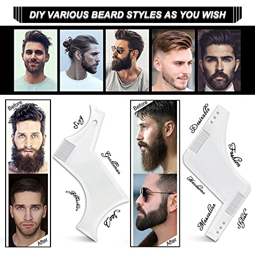 Herramienta de modelado de barba para hombres, plantilla transparente para peinar la plantilla para bigote, Goatee patillas, regalo perfecto para hombres modernos con guía de aseo facial