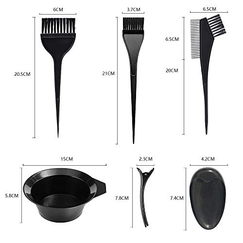 Herramientas para teñir el Cabello, Kit de Pelo Tinte Herramientas, Kit de Herramientas para Coloración, Tinte de Peluquería, Tazón, Cepillos, Peine y Clips