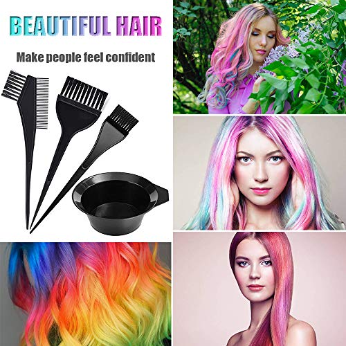 Herramientas para teñir el Cabello, Kit de Pelo Tinte Herramientas, Kit de Herramientas para Coloración, Tinte de Peluquería, Tazón, Cepillos, Peine y Clips