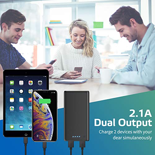 HETP Batería Externa para Móvil 24800mAH Power Bank Ultra capacidad Cargador Portátil con 2 Puertos Salidas USB Alta velocidad para Smartphone Dispositivos Android Tabletas y Más