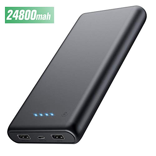 HETP Batería Externa para Móvil 24800mAH Power Bank Ultra capacidad Cargador Portátil con 2 Puertos Salidas USB Alta velocidad para Smartphone Dispositivos Android Tabletas y Más