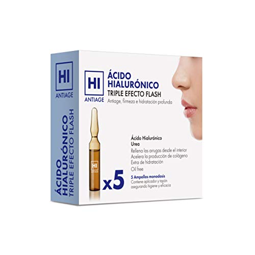 HI - Hi Antiage - Ampollas Hialurónico Triple Efecto Flash - Ampollas Ácido Hialurónico para Firmeza Facial y Antiarrugas Hidratante