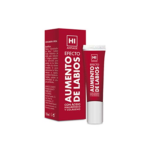 HI - Hi Antiage - Efecto Aumento de Labios - Gel para Aumentar Labios: Volumen, Hidratación y Disminución de Arrugas con Sabor a Fresa - Voluminizador Labios 10 ml