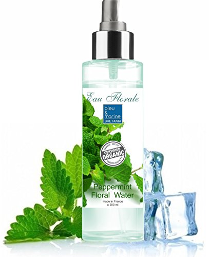 Hidrolato de Menta Piperita Ecológico Agua Floral Bio 100% Natural (200 ml spray) Loción Orgánica Piel Grasa Piel con Imperfecciones