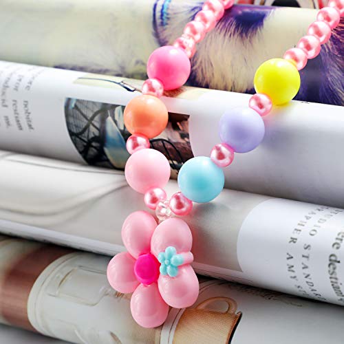 Hifot Joyas para niños Niñas Bolso de Peluche Collar Pulsera Anillo Pinzas de Cabello Conjunto, Favores del Partido de la joyería del Traje Regalo para Vestir Juego de imaginación