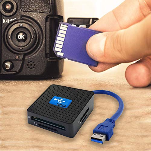 High Speed - All in One USB 3.0 Card Reader / Writer - Compatible with SD, SDHC, SDXC, Micro SD, TF, CF, XD, M2 and Sony Memory Stick Pro Duo Card - For Sony, Panasonic, Canon, Fujifilm, Olympus, Pentax, Kodak, JVC, Minolta, Samsung, Nikon, Casio, BenQ an