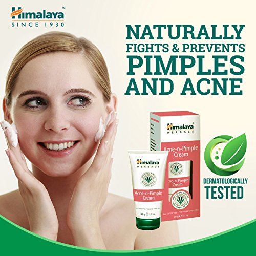 Himalaya Acne-N-Pimple Cream - Crema Para La Espinilla Y El Acné | Fórmula De Limpieza Profunda Que Previene Las Espinillas, Manchas Y Imperfecciones | Contiene Aloe Vera Para Sanar Y Suavizar La Piel, 30g