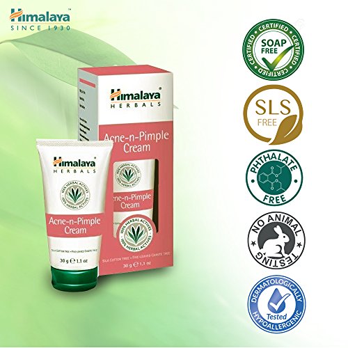 Himalaya Acne-N-Pimple Cream - Crema Para La Espinilla Y El Acné | Fórmula De Limpieza Profunda Que Previene Las Espinillas, Manchas Y Imperfecciones | Contiene Aloe Vera Para Sanar Y Suavizar La Piel, 30g