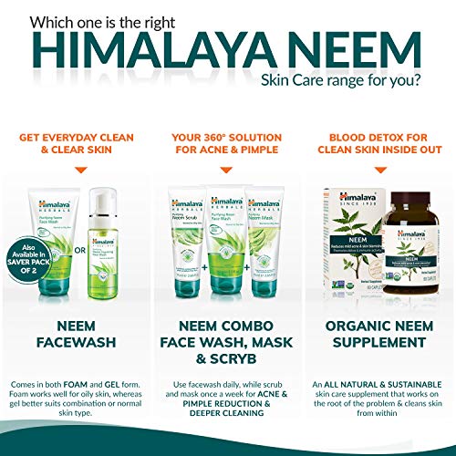 Himalaya Neem Face Wash Gel, Scrub and Mask - Solución natural sin jabón para los hombres y las mujeres - Ayuda a minimizar, controlar y prevenir el acné - Set de 3 (Total Acne Solution Set-Gel)