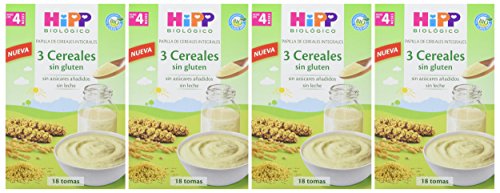 HiPP Biológico, Cereales para bebé (Sin Gluten) - 4 de 400 gr. (Total 1600 gr.)
