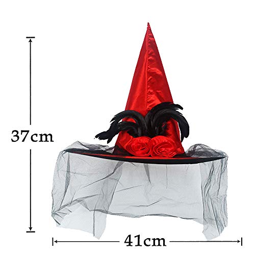 HLCE Ladies Adults Halloween Fancy Party Hat Rojo Purple Feather Style Golden Purple Spider Web Style (Color : Purple)